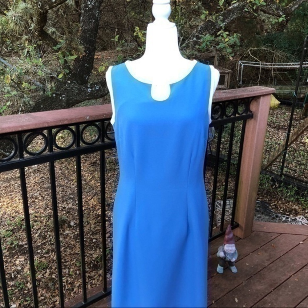 Karen Scott Vintage Blue Keyhole dress sz 10